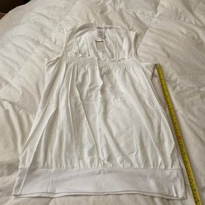 NWT Rocker Girl White Dressy Tank Top, Size Large